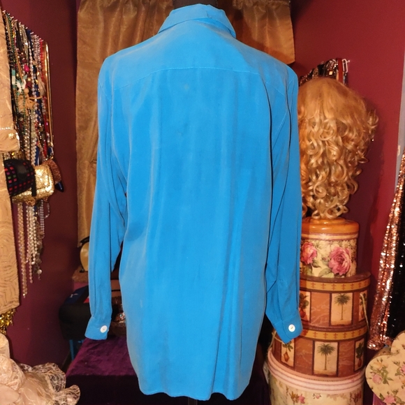 Anna Gray 100% Silk Blue Blouse M - Picture 4 of 4